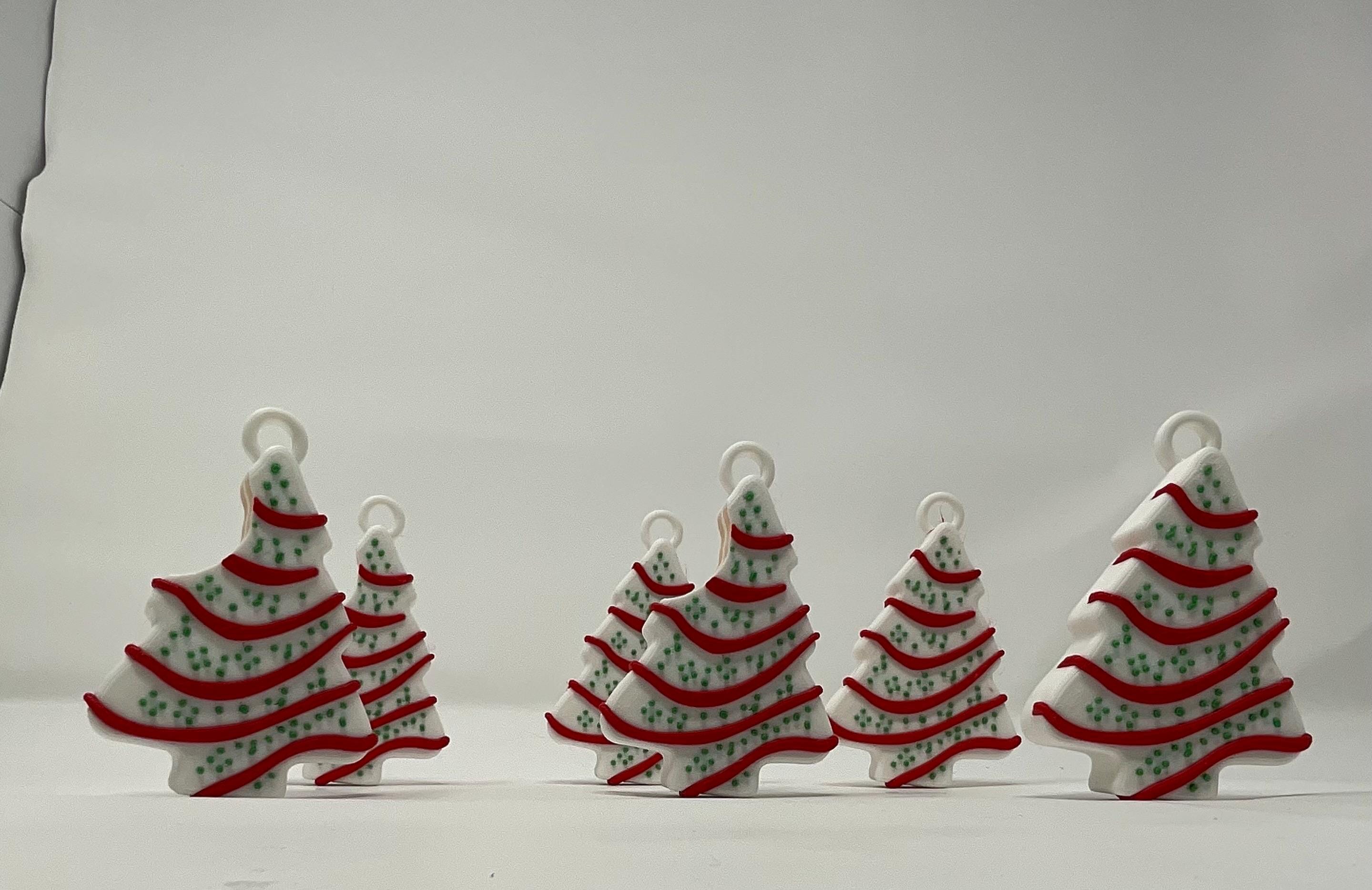 Christmas Tree Ornament | Cake Style Decoration 3D Printed (set of 2)