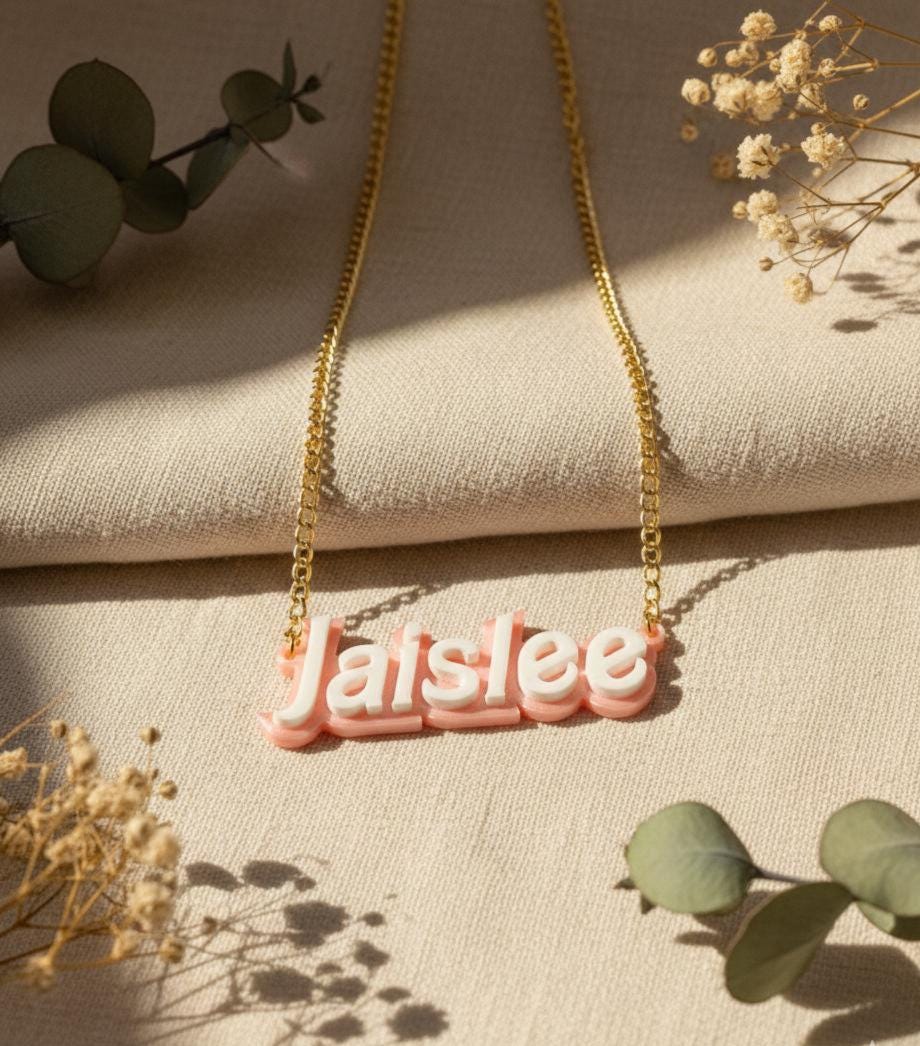 Custom Name Necklace for Women – Personalized Name Pendant Jewelry 3D printed