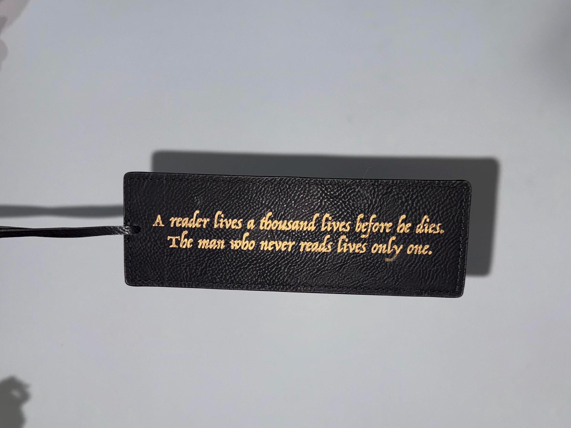 Personalized Black Leather Bookmark: Engraved Literary Gift