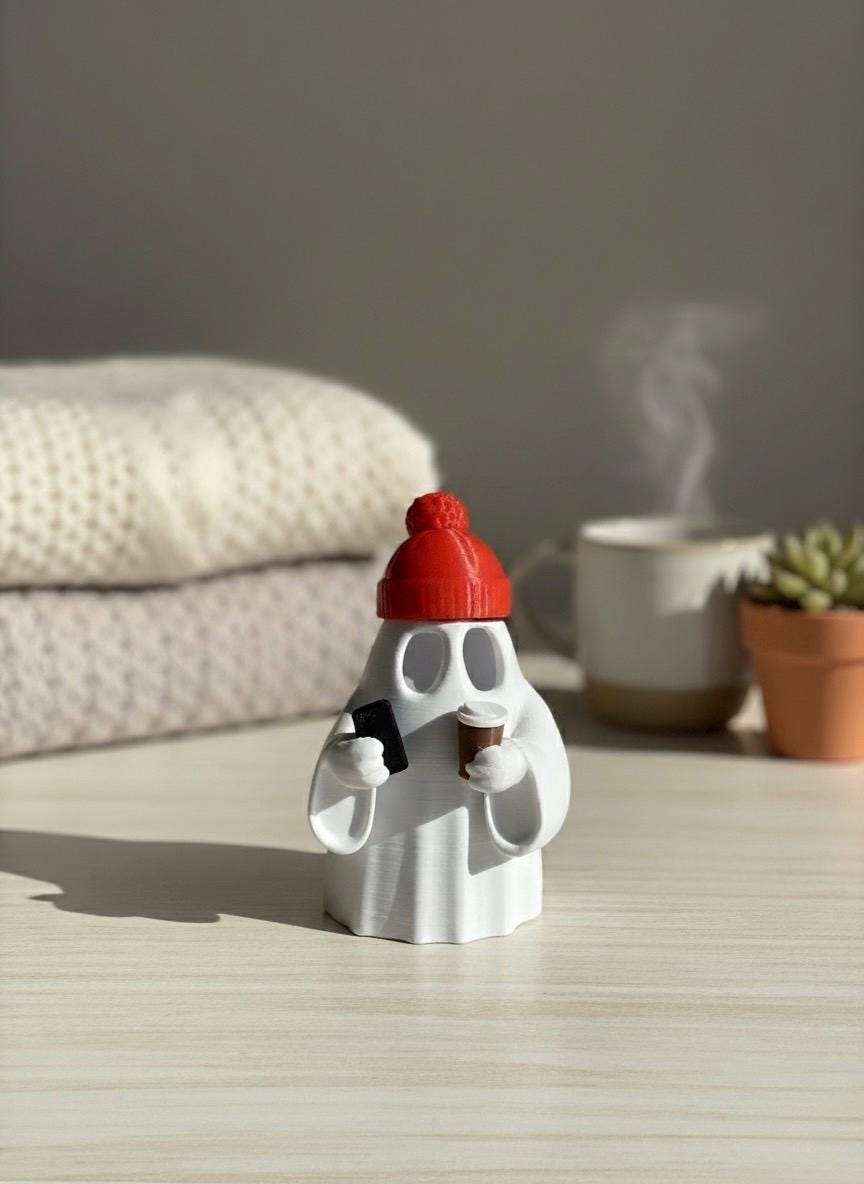 Modern Ghost tea light cover