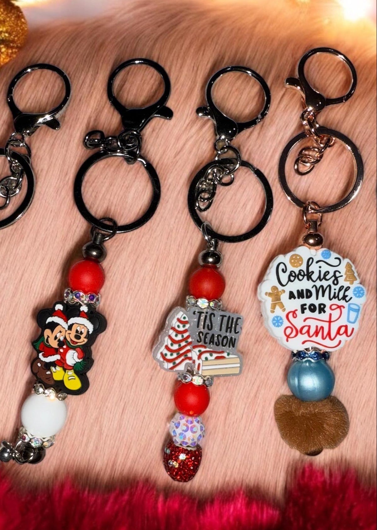 Christmas Beaded Keychain: Holiday Stocking Stuffer