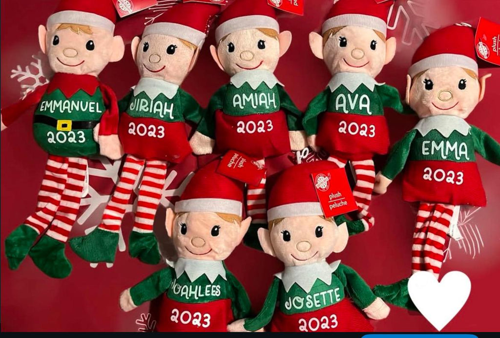 Personalized Plush Christmas Elf, Baby's First Christmas Gift