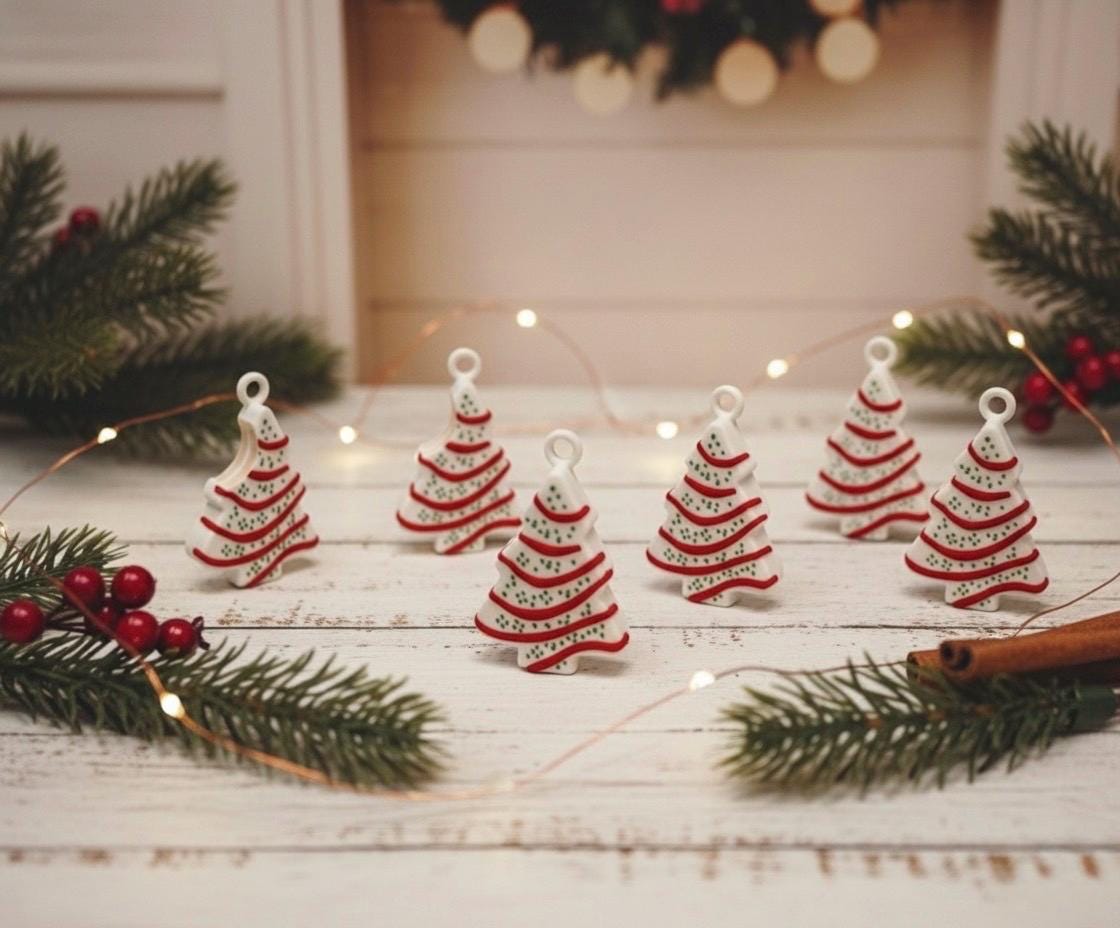 Christmas Tree Ornament | Cake Style Decoration 3D Printed (set of 2)