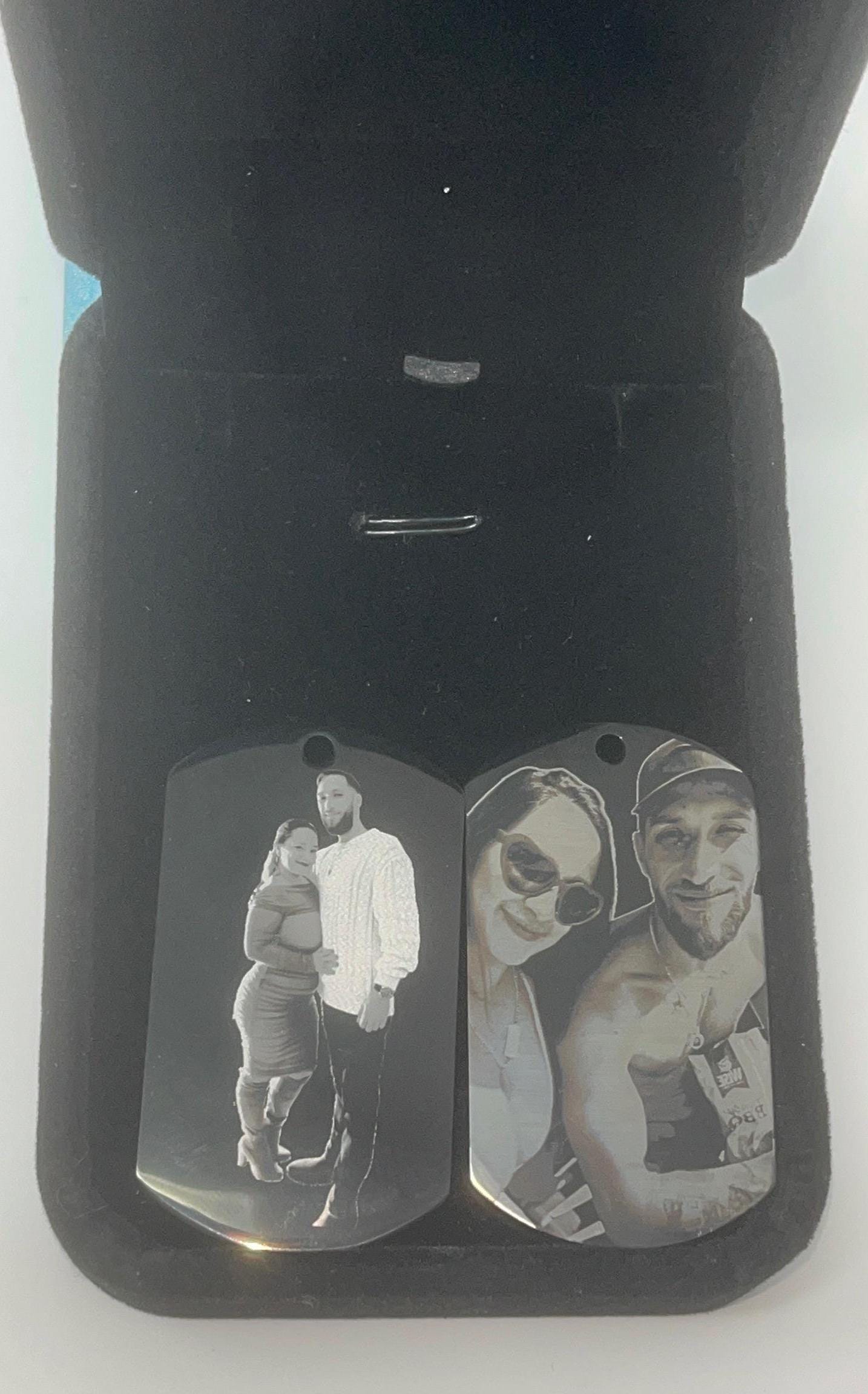 Custom Military Dog Tag Engraved Personalized Photo Picture neckless or keychain