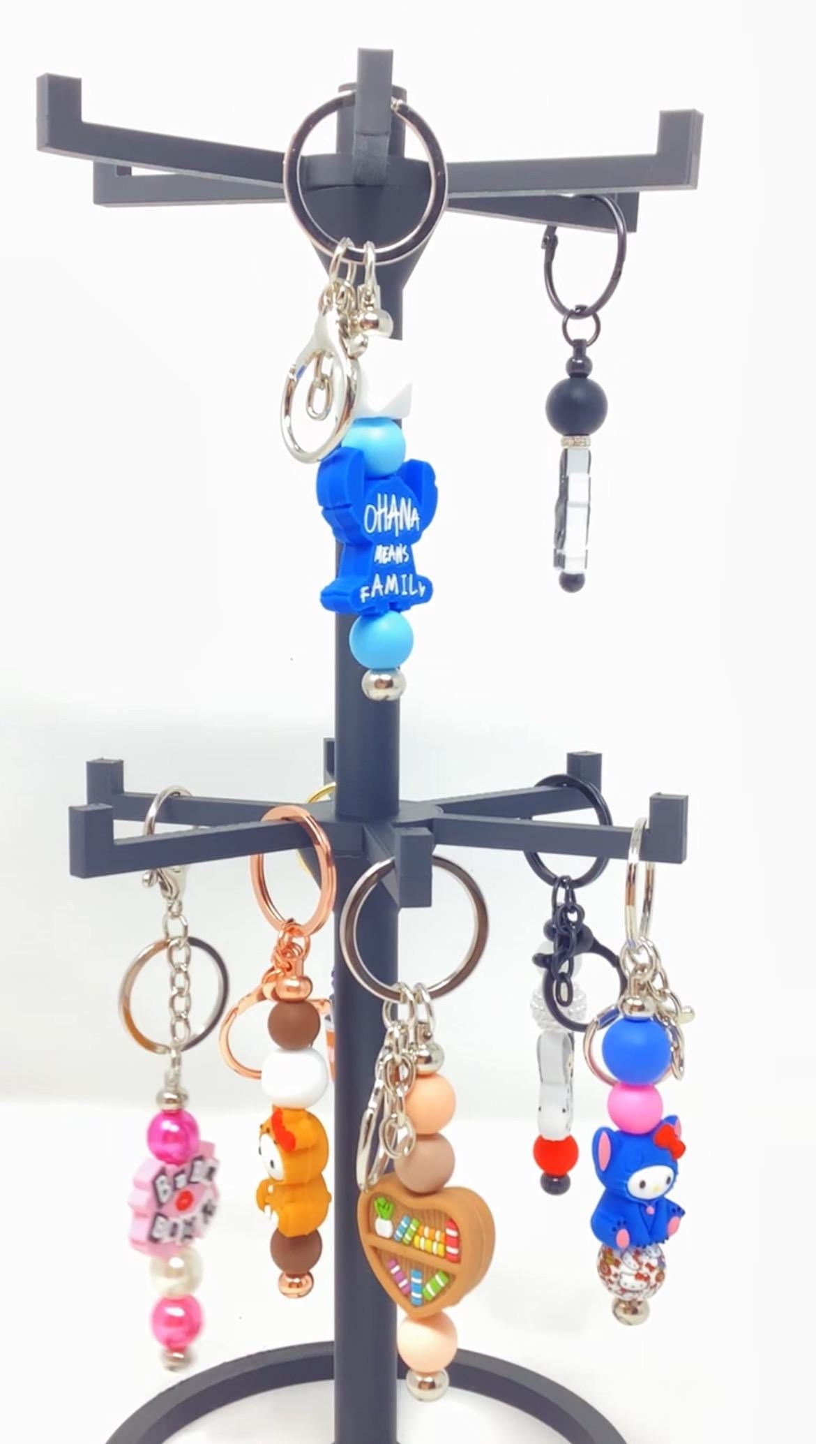 3D Printed Rotating Keychain Display Stand: Craft Fair Organizer