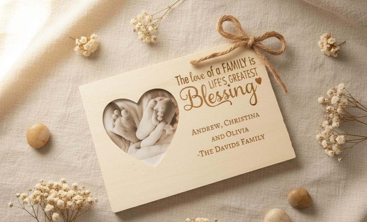 Personalized Family Photo Frame: Heart Accent