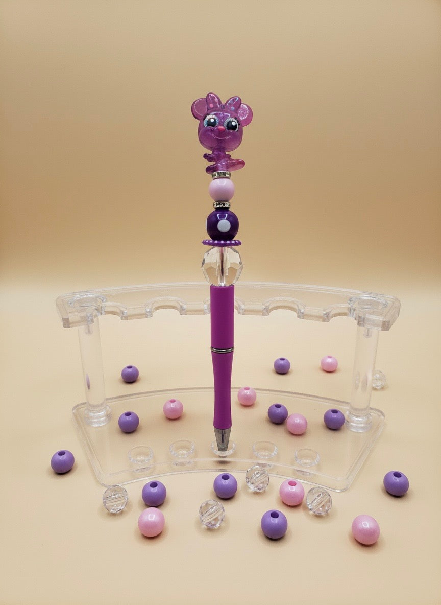 Mouse-Inspired Beaded Character Pen – Handmade Decorative Pens