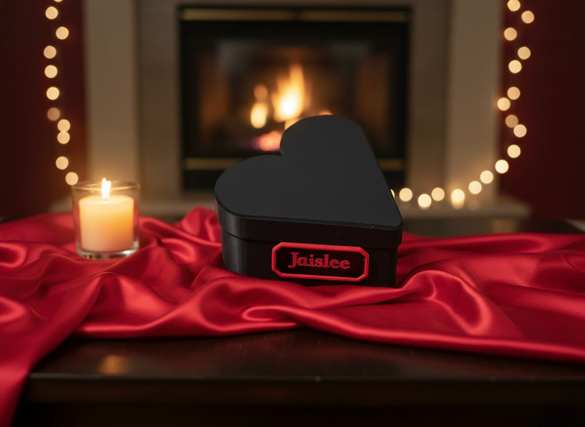 Personalized Heart Box with Removable Roses, Custom Name Keepsake Gift