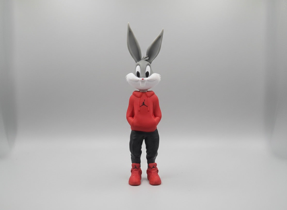 Bugs Bunny Designer Figurine - 3D Printed & Hand Painted - Jordan & Louis Vuitton Style - Collectible Art Figure