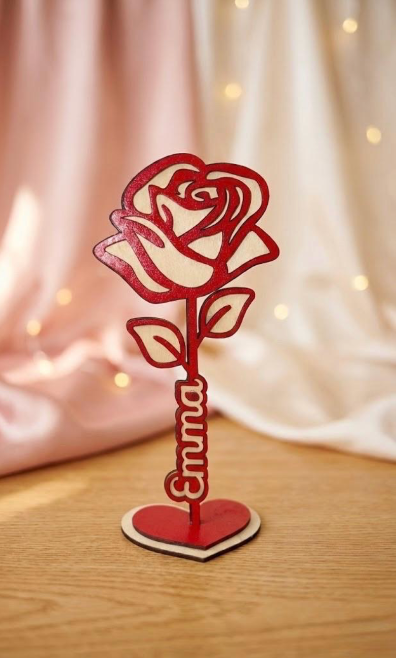 Personalized Wooden Rose Gift