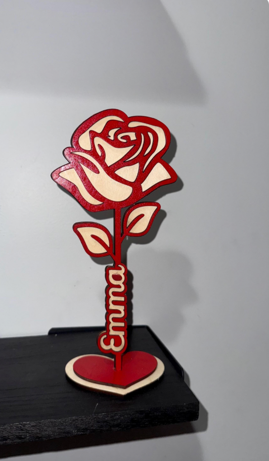 Personalized Wooden Rose Gift