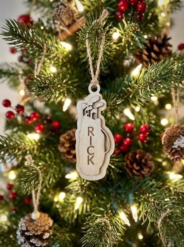 Personalized Wood Golf ornaments