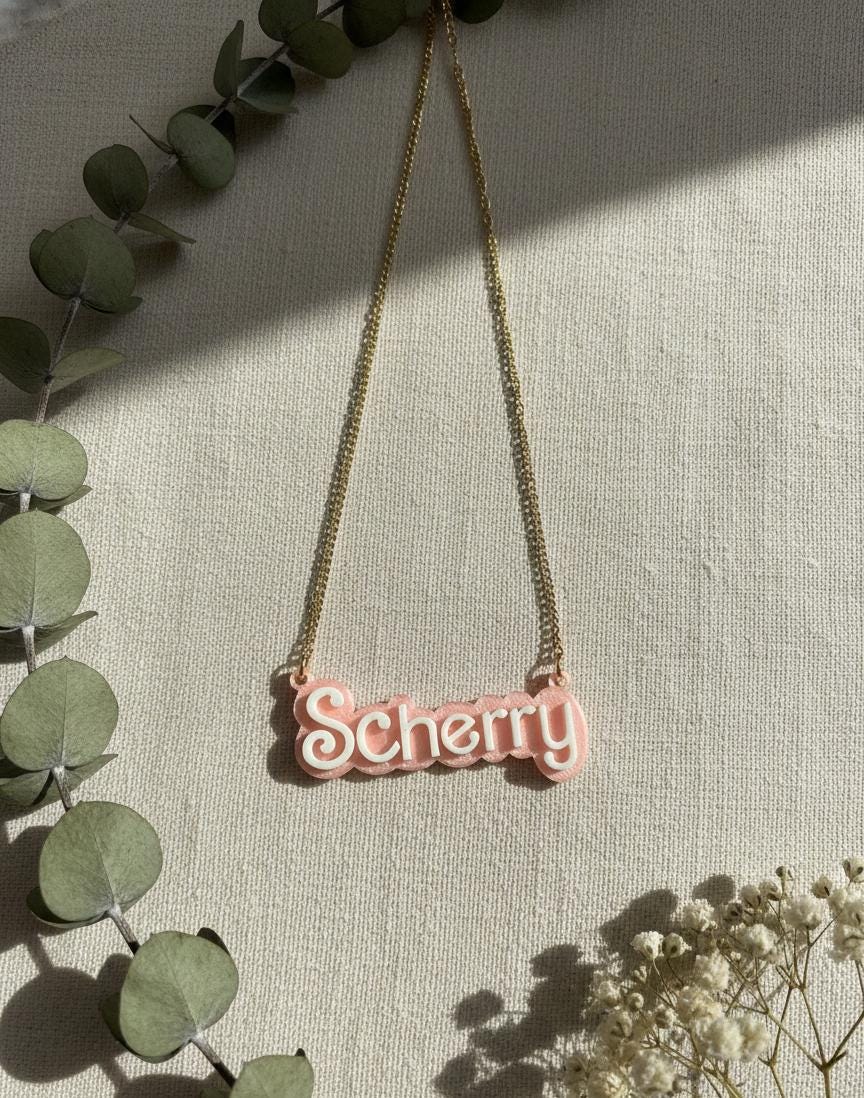 Custom Name Necklace for Women – Personalized Name Pendant Jewelry 3D printed