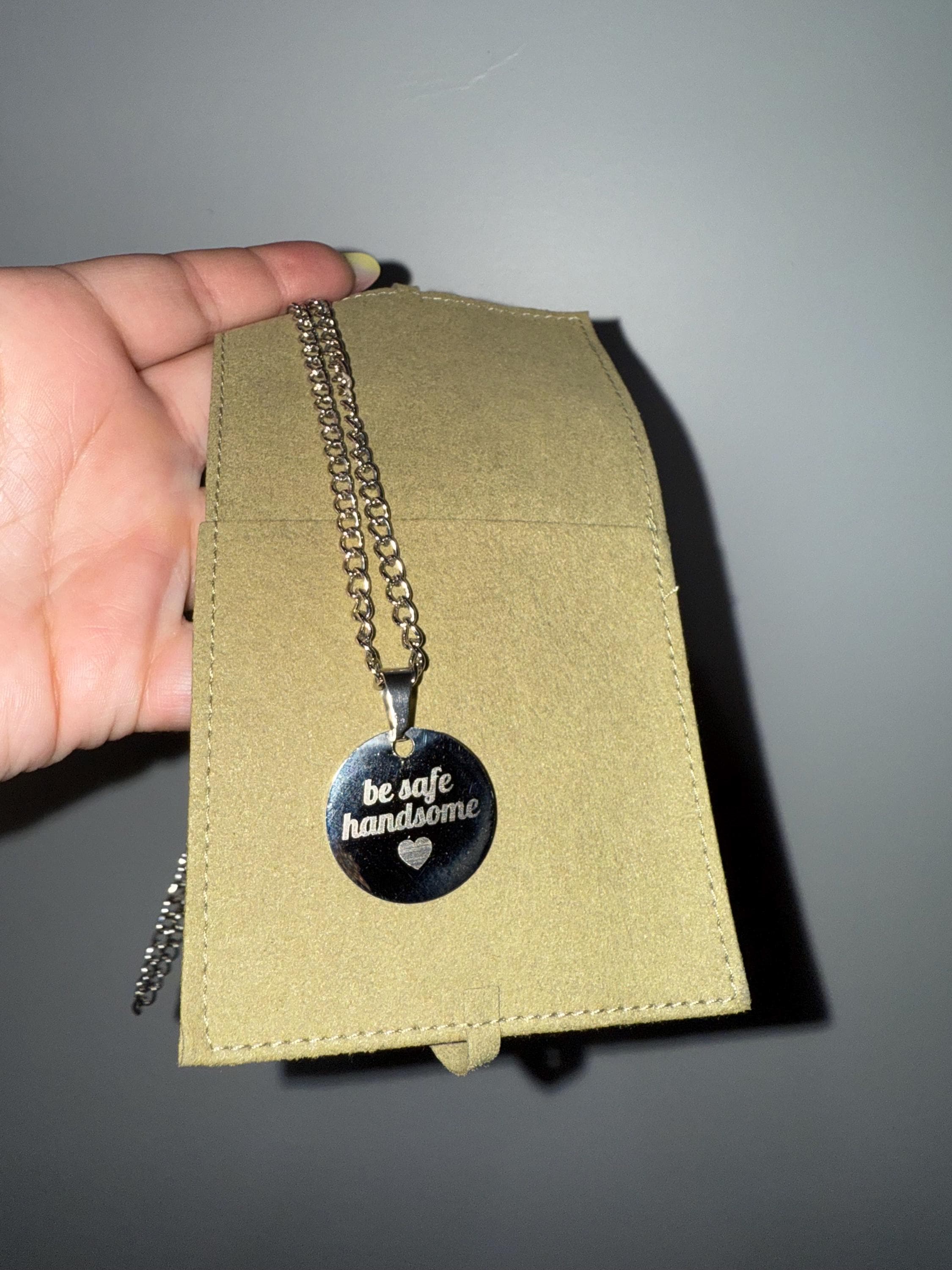 Engraved Stainless Steel Disc Necklace: Personalized Pendant