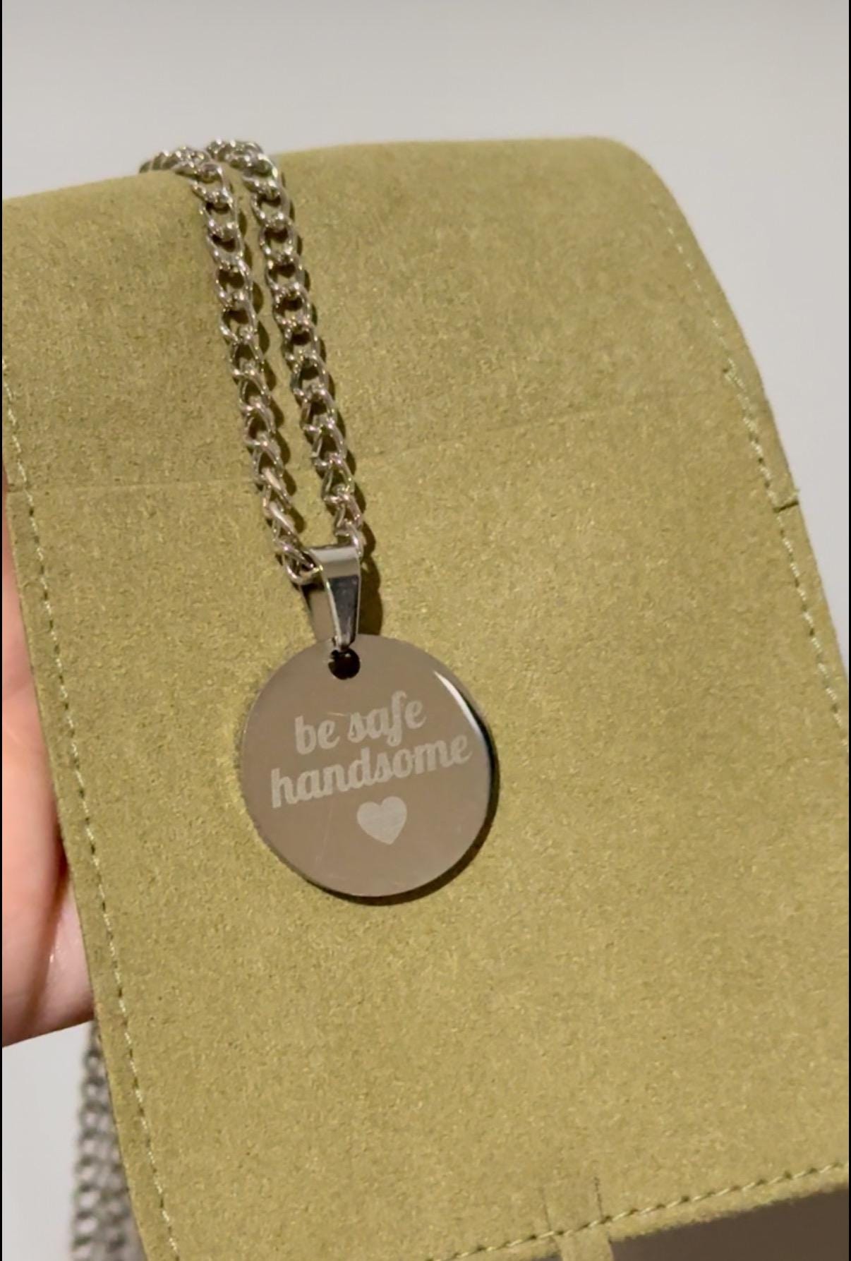 Engraved Stainless Steel Disc Necklace: Personalized Pendant