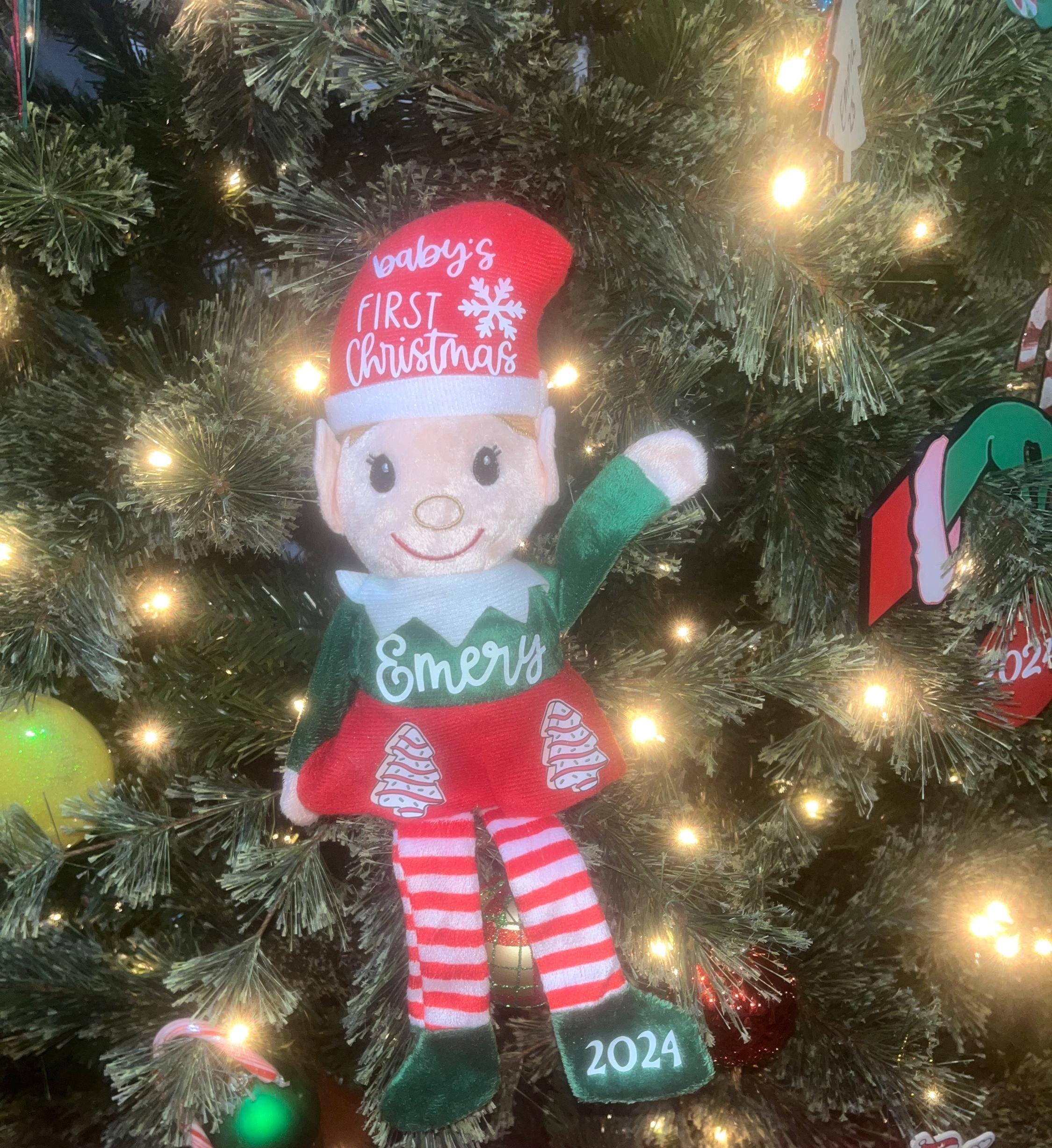 Personalized Plush Christmas Elf, Baby's First Christmas Gift