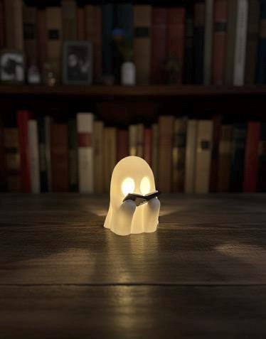 Ghost reading tea light cover