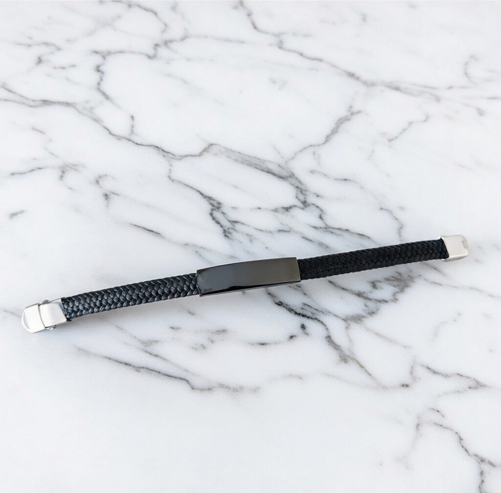 Black Woven Cord Men's Bracelet