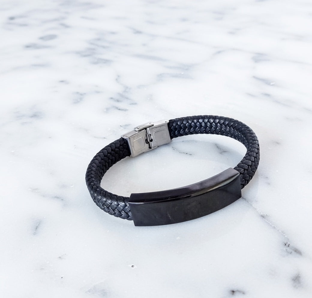 Black Woven Cord Men's Bracelet