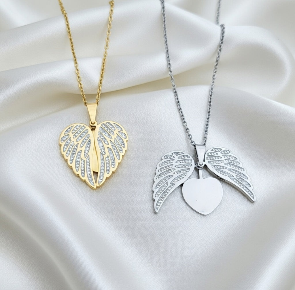 Sparkling Wings Hidden Heart Necklace